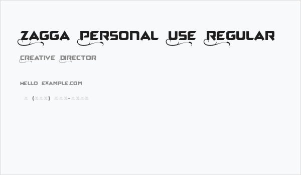 Zagga Personal Use Regular Business Card