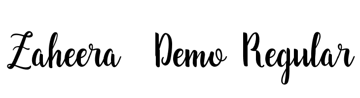 Zaheera - Demo Regular फ़ॉन्ट