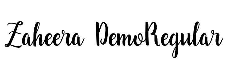 Zaheera - Demo Regular  Free Fonts Download