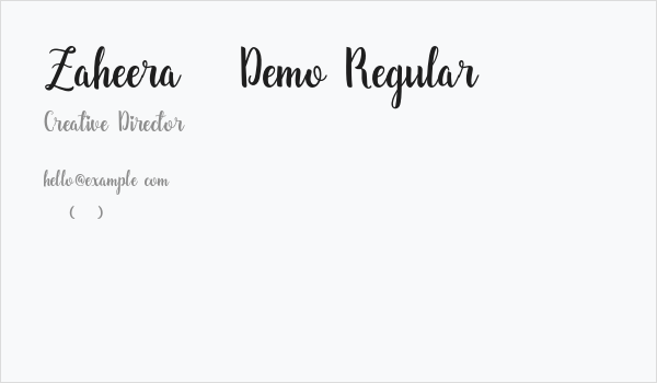 Zaheera - Demo Regular Business Card