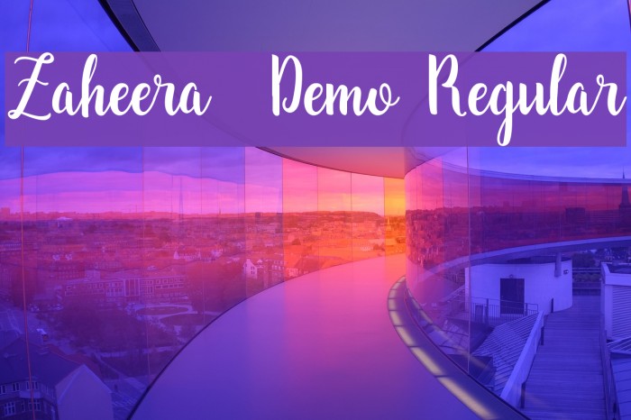 Zaheera - Demo Regular फ़ॉन्ट examples