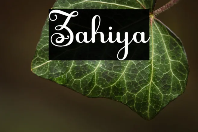 Zahiya Example 2