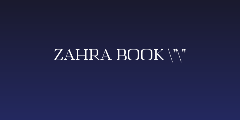 Zahra Book "" Social Header