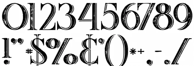 Zahra Inline Grunge Font OTHER CHARS