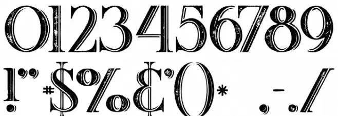 Zahra Inline Grunge Font OTHER CHARS