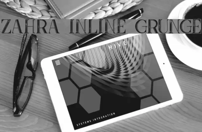 Zahra Inline Grunge Font examples