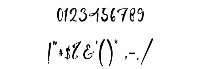 Zahra Lovely Font OTHER CHARS