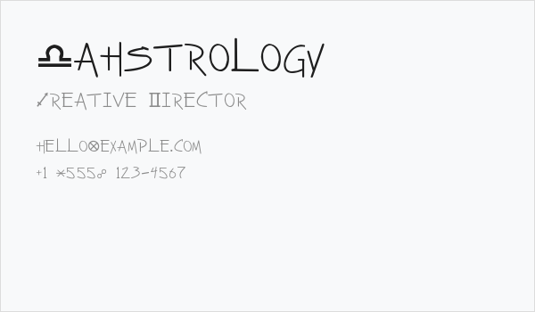 Zahstrology Business Card