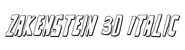 Zakenstein 3D Italic  Frei Schriftart Herunterladen