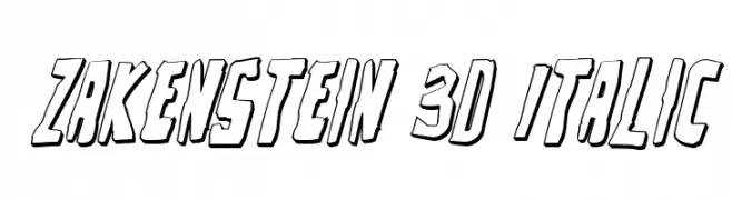 Zakenstein 3D Italic  les polices de caractères gratuit tlcharger