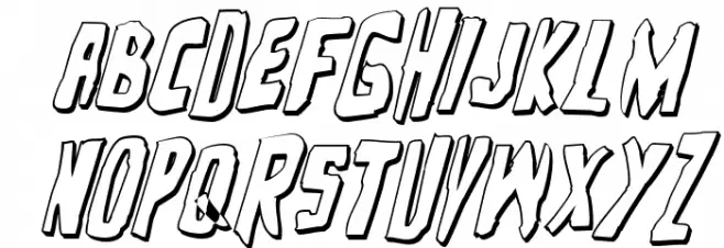 Zakenstein 3D Italic Fonte MAIÚSCULAS