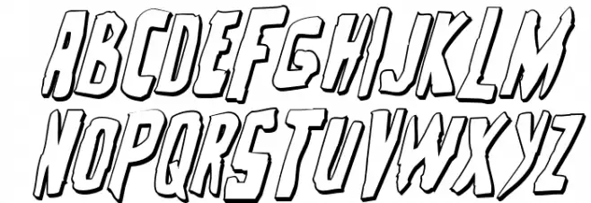 Zakenstein 3D Italic Caratteri MINUSCOLO