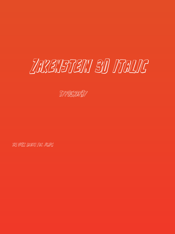 Zakenstein 3D Italic Poster