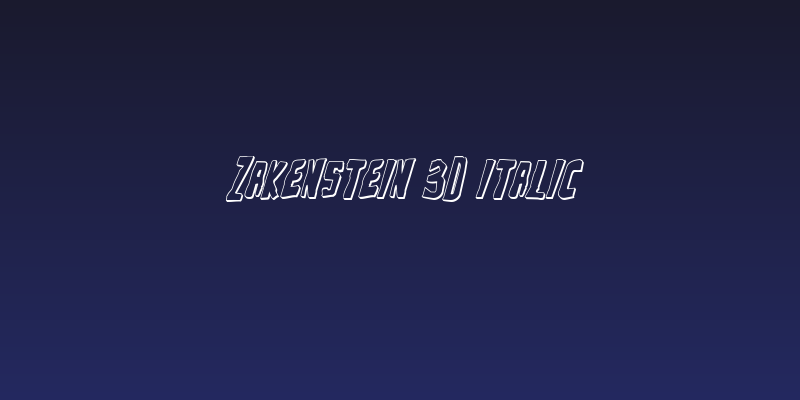 Zakenstein 3D Italic Social Header
