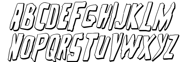 Zakenstein 3D Italic Font LOWERCASE