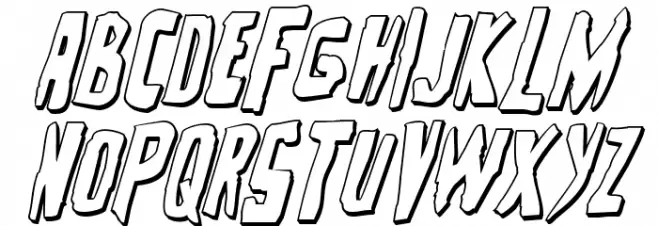 Zakenstein 3D Italic Fuentes MINÚSCULAS