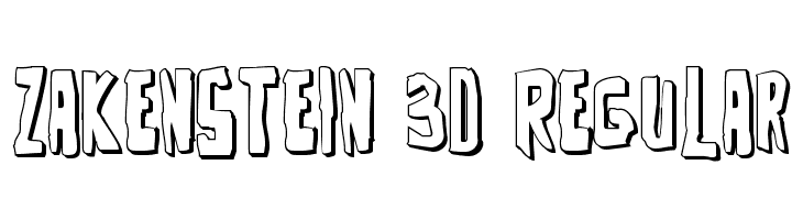 Zakenstein 3D Regular Font
