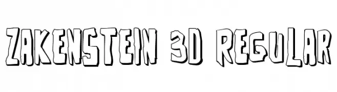 Zakenstein 3D Regular  Скачать бесплатные шрифты