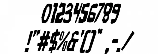 Zakenstein Condensed Italic Font OTHER CHARS