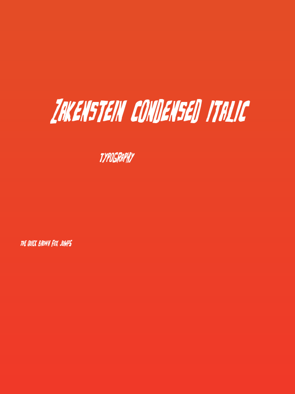 Zakenstein Condensed Italic Poster