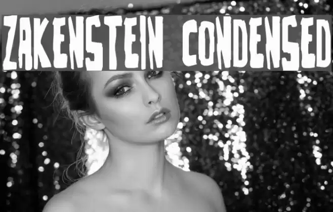 Zakenstein Condensed Font examples