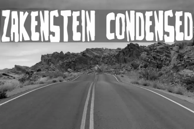 Zakenstein Condensed Font examples