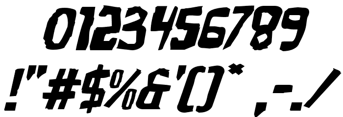 Zakenstein Expanded Italic Font OTHER CHARS