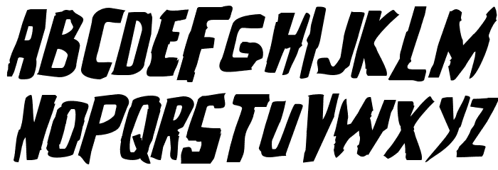 Zakenstein Expanded Italic Font LOWERCASE
