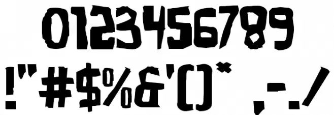 Zakenstein Expanded Font OTHER CHARS