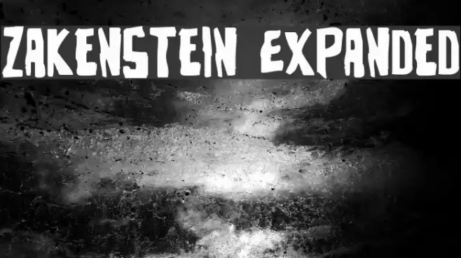Zakenstein Expanded Font examples