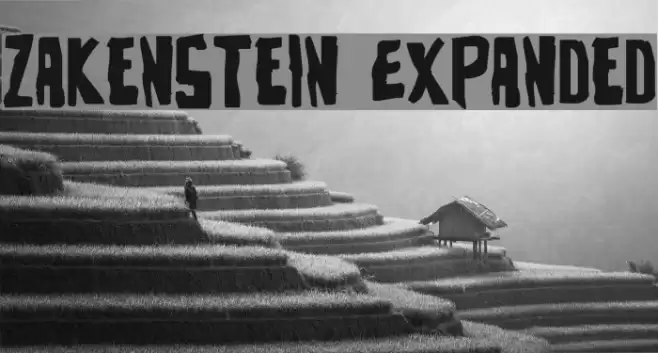 Zakenstein Expanded Font examples