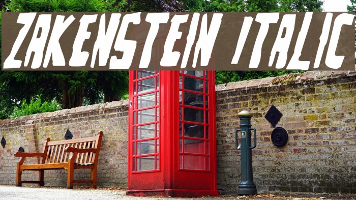 Zakenstein Italic Font examples