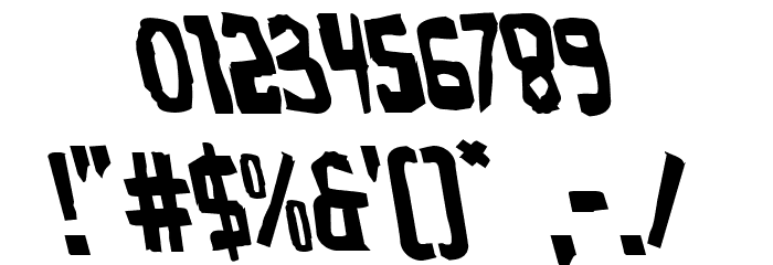 Zakenstein Leftalic Font OTHER CHARS