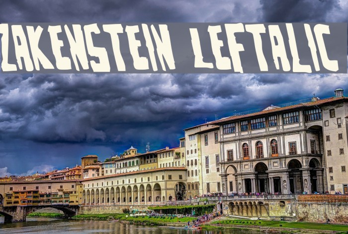 Zakenstein Leftalic Font examples