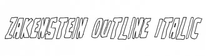 Zakenstein Outline Italic  Скачать бесплатные шрифты