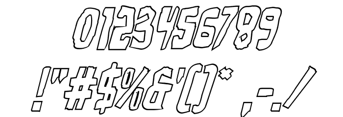 Zakenstein Outline Italic Font OTHER CHARS