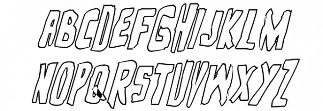 Zakenstein Outline Italic Schriftart Groß