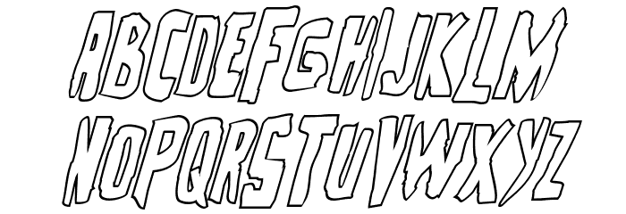 Zakenstein Outline Italic Font LOWERCASE