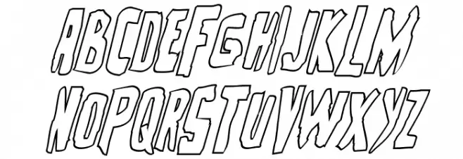 Zakenstein Outline Italic फ़ॉन्ट लोअरकेस