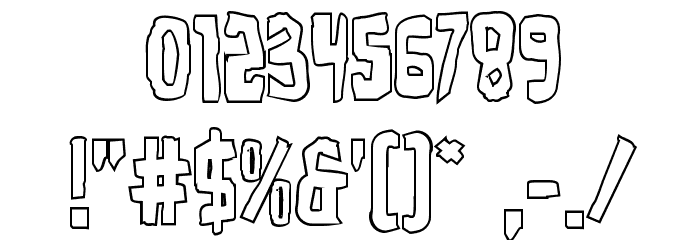 Zakenstein Outline Regular Font OTHER CHARS