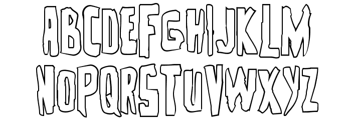 Zakenstein Outline Regular Font LOWERCASE