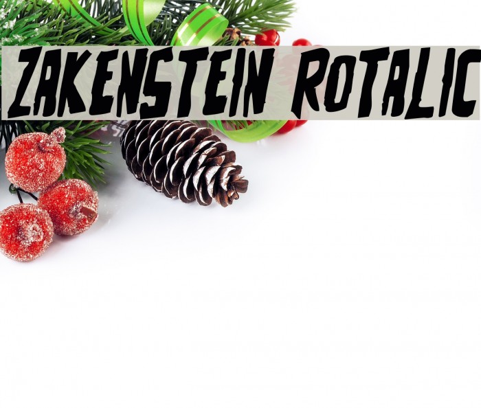 Zakenstein Rotalic Font examples