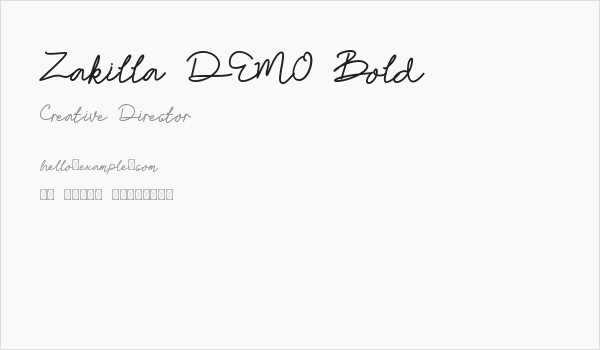 Zakilla DEMO Bold Business Card