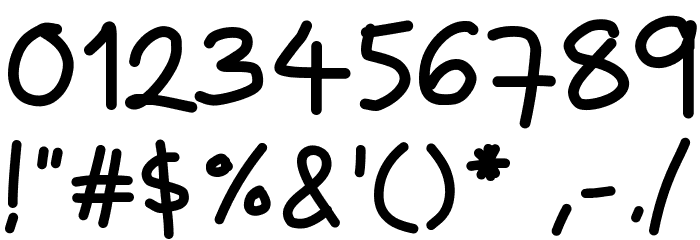 ZakirahsHandB Font OTHER CHARS