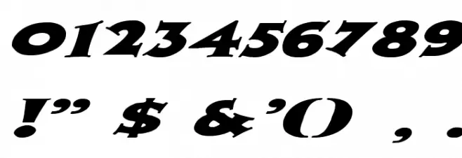 Zaleski Extended Italic Font OTHER CHARS