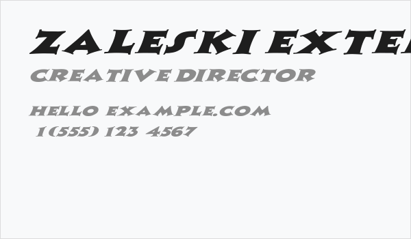 Zaleski Extended Italic Business Card