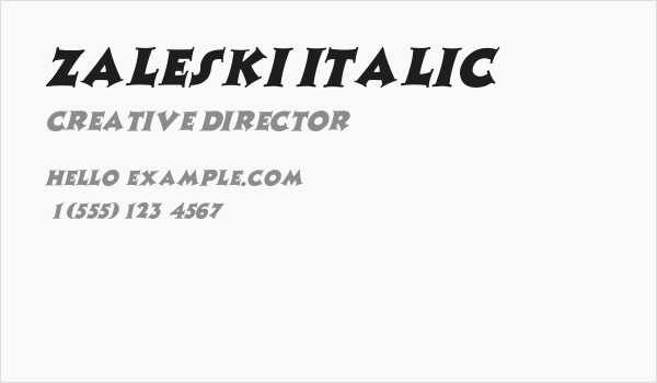 Zaleski Italic Business Card