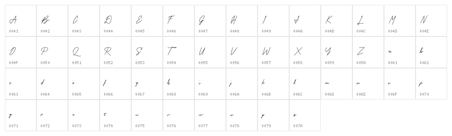 ZambiaSignature Character Map