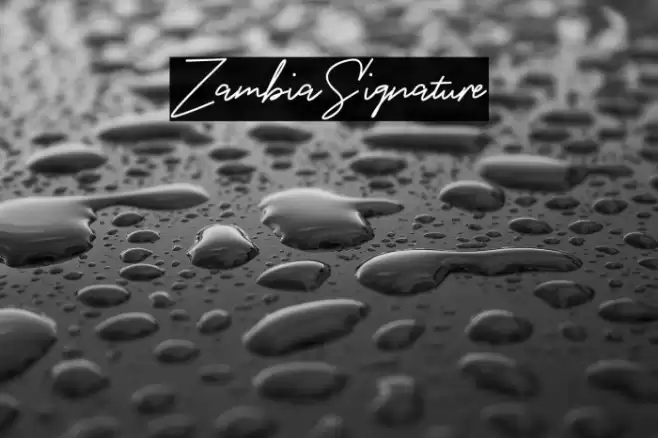 ZambiaSignature Font examples