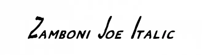 Zamboni Joe Italic  Скачать бесплатные шрифты